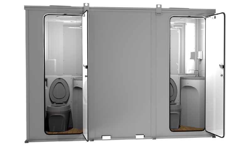 E-BLOCK 2-Unit Portable Restroom - Detail 1
